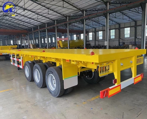 3 Axles 4 Axles 40FT 48FT Flatbed Semi Trailer with Tires and Tare Weight Approx. 6.2 T