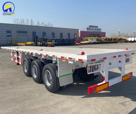 3 Axles 4 Axles 40FT 48FT Flatbed Semi Trailer with Tires and Tare Weight Approx. 6.2 T