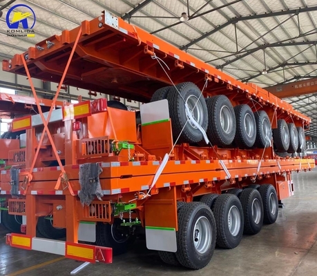 3 Axles Heavy Duty Flated Semi Trailer Container Trailer Customized Request ABS Optional