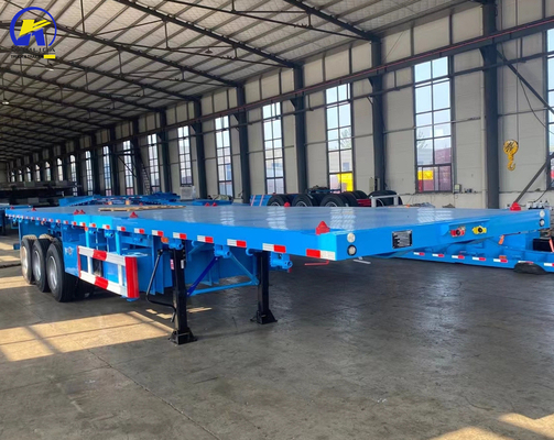 3 Axles Heavy Duty Flated Semi Trailer Container Trailer Customized Request ABS Optional