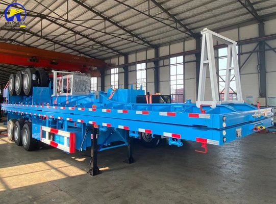 3 Axles Heavy Duty Flated Semi Trailer Container Trailer Customized Request ABS Optional