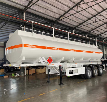 Handrail Pneumatic 3 Axle 4 Axles 45000 50000 Liters Fuel Tank Semi Aluminum Trailer