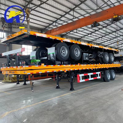 20FT 40FT Heavy Duty Platform Flatbed Container Semi Trailer with 4 Axles to Tajikistan