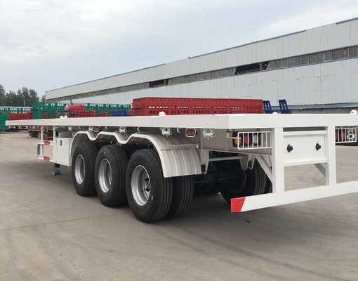 40FT 20FT Trackor Head Flatbed Container Semi Trailer with Wheel Base of 7000-8000mm