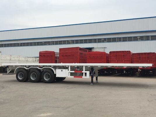40FT 20FT Trackor Head Flatbed Container Semi Trailer with Wheel Base of 7000-8000mm
