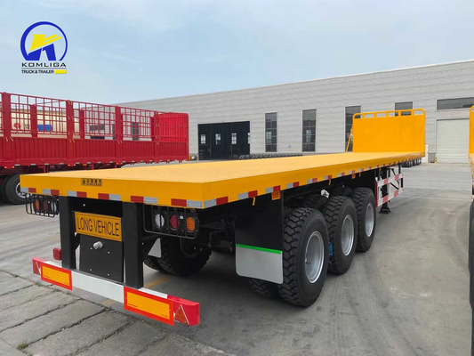 3 Axles 25ton Sinotruk Flatbed Semi-Trailer with Container Lock Customized Request