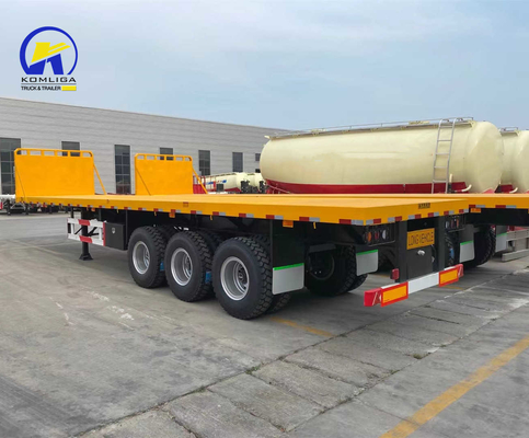 3 Axles 25ton Sinotruk Flatbed Semi-Trailer with Container Lock Customized Request