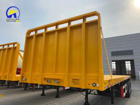 3 Axles 25ton Sinotruk Flatbed Semi-Trailer with Container Lock Customized Request