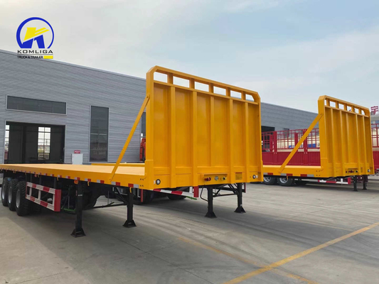 3 Axles 25ton Sinotruk Flatbed Semi-Trailer with Container Lock Customized Request