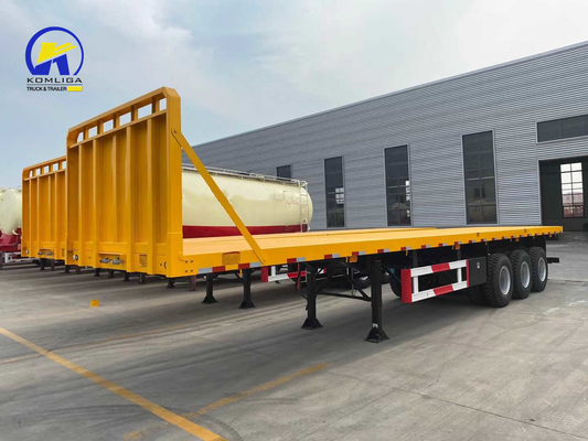 3 Axles 25ton Sinotruk Flatbed Semi-Trailer with Container Lock Customized Request