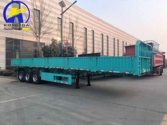 600mm 3axle Verdant Green Color Side Wall Cargo Semi-Trailer for Customer Needs