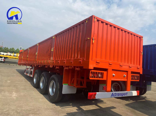 30-100t Loading Capacity 3 Axle 40FT Side Guard Container Semi Trailer with LED Light