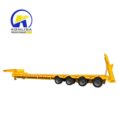 3 Axle Extendable 40 80 60 Ton Low Bed Semi Trailer with and 4mm Platform Thickness