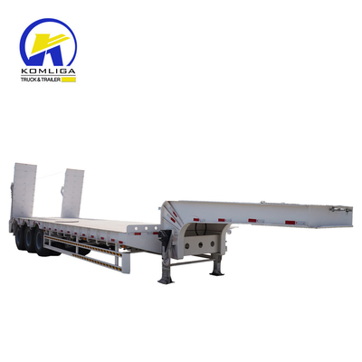 3 Axle Extendable 40 80 60 Ton Low Bed Semi Trailer with and 4mm Platform Thickness