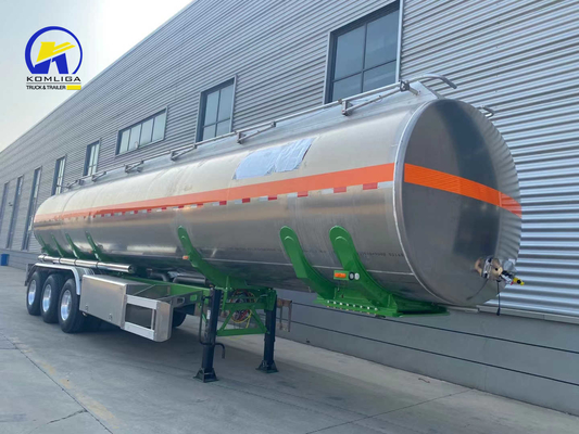 Cross Arm Type Suspension Aluminum Alloy 45000L 4 Compartment Fuel Oil Tanker Trailer
