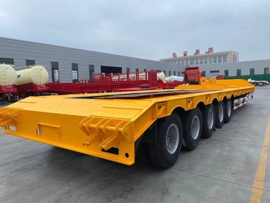 Customized 3 Axle 4 Axle Gooseneck Heavy Duty 5 100 Ton Lowbed Lowboy Low Loader Trailer