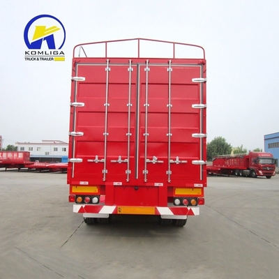 3 Axles Flatbed Fence Cargo Truck Trailer for Heavy Duty and 30-100t Loading Capacity