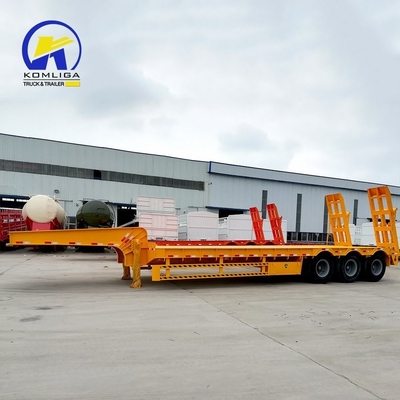 High Load Capacity Multi Axle Low Bed Trailer with Ramp and 7000-8000mm Wheel Base
