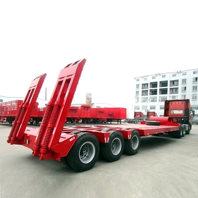 High Load Capacity Multi Axle Low Bed Trailer with Ramp and 7000-8000mm Wheel Base