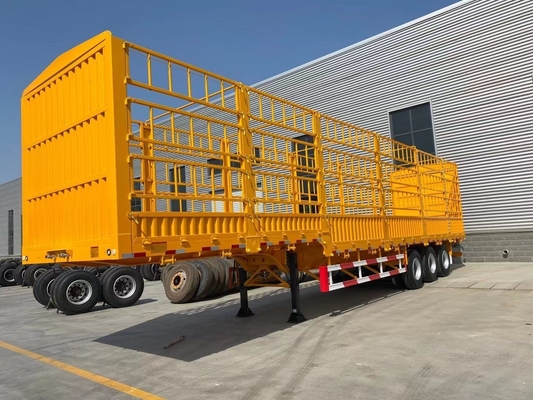 3 Axle Stake Fence Semi Trailer with 7000-8000mm Wheel Base and 40-60 Tons Capacity