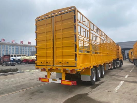 3 Axle Stake Fence Semi Trailer with 7000-8000mm Wheel Base and 40-60 Tons Capacity