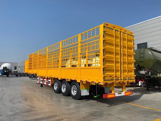 3 Axle Stake Fence Semi Trailer with 7000-8000mm Wheel Base and 40-60 Tons Capacity