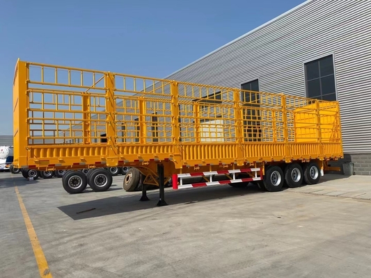 3 Axle Stake Fence Semi Trailer with 7000-8000mm Wheel Base and 40-60 Tons Capacity