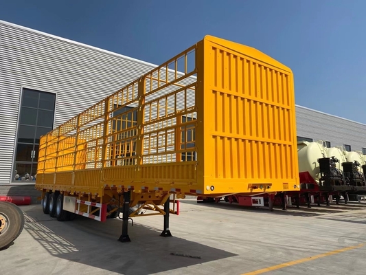 3 Axle Stake Fence Semi Trailer with 7000-8000mm Wheel Base and 40-60 Tons Capacity