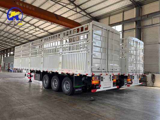 Sinotruk HOWO 3 Axles 4 Axles Flatbed Semi Trailer Cross Arm Type Suspension Fence Truck