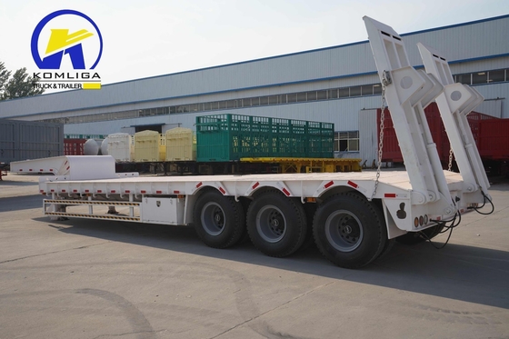 50t 60t 13m Gooseneck 50tons 60tons Lowbed Semi Trailer for Techinical Spare Parts Support