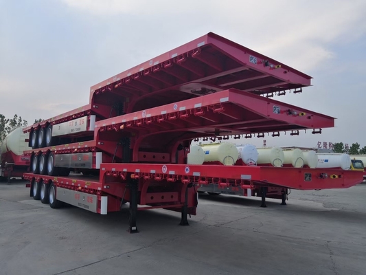 Sinotruk 3 Axles Fuwa 13t 60 Tons Lowbed Tailer with Q345b Carbon Steel Main Beam