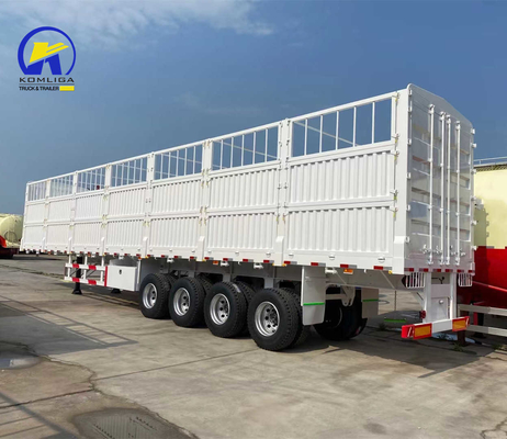 Flatbed Heavy Duty 3 Axles Fence Cargo Semi Trailer with One Piece 1m *0.5m*0.5m Tool Box