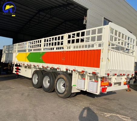 Customized 3 Axles 60tons Heavy Duty Cargo Fence Semi Trailer with Customized Request