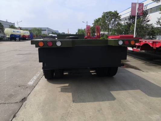 3 Axles Lowbed Semi Trailer with 9000X3000X1350mm Working Deck and Ramp Lowbed Chassis
