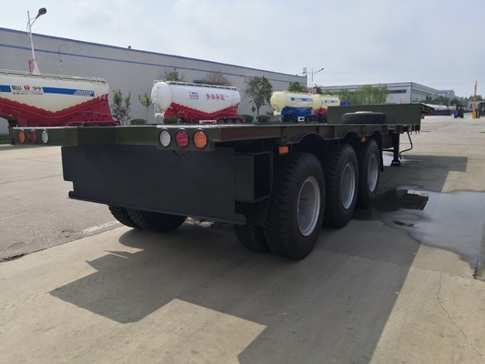 3 Axles Lowbed Semi Trailer with 9000X3000X1350mm Working Deck and Ramp Lowbed Chassis