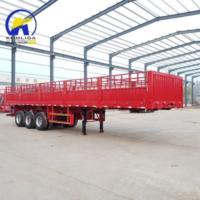Stake Fence Semi Truck Trailer with 7000-8000mm Wheel Base and Mechanical Suspension