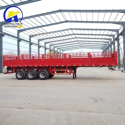 Stake Fence Semi Truck Trailer with 7000-8000mm Wheel Base and Mechanical Suspension