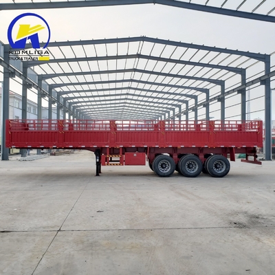 Stake Fence Semi Truck Trailer with 7000-8000mm Wheel Base and Mechanical Suspension