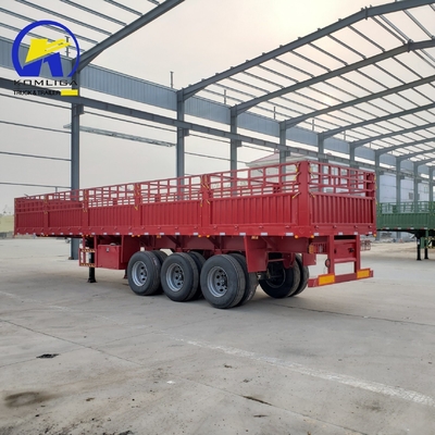 Cross Arm Type Steel Suspension 3/4 Axle 40 60 80 Ton Fence Cargo Semi Truck Trailer