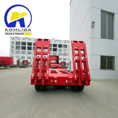 3 Axles Heavy Duty Flatbed Lowboy Trailer for Heavy-duty Long-distance Transportation