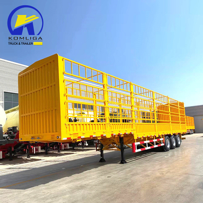 3 Axles Cargo Fence Semi Trailer with 30-100t Loading Capacity and Optional Twist Locks