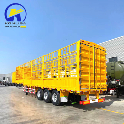 3 Axles Cargo Fence Semi Trailer with 30-100t Loading Capacity and Optional Twist Locks