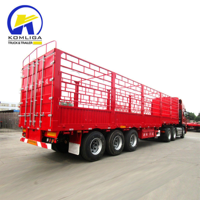 3 Axles Cargo Fence Semi Trailer with 30-100t Loading Capacity and Optional Twist Locks