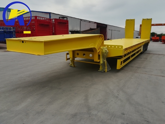 4axles Heavy Equipment Transport Low Bed Loader Truck Trailer for Semi-Trailer Rim 8.0-20