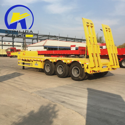 Mechanical Suspension 40FT 3axles Flatbed/Lowbed Semi-Trailer for Container/Machine