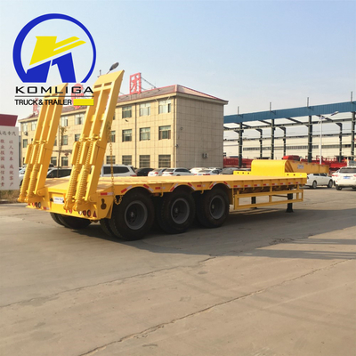 Mechanical Suspension 40FT 3axles Flatbed/Lowbed Semi-Trailer for Container/Machine