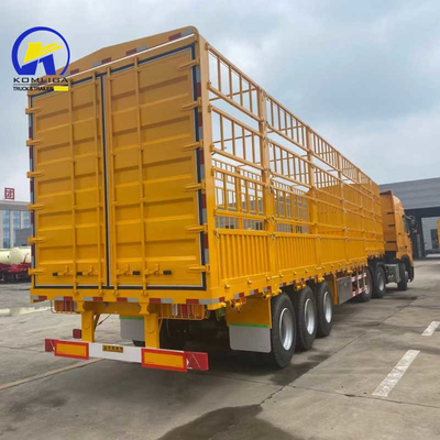 Optional Twist Locks 3 Axles Cargo Fence Semi Trailer for Techinical Spare Parts Support