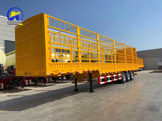 Optional Twist Locks 3 Axles Cargo Fence Semi Trailer for Techinical Spare Parts Support