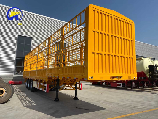 Optional Twist Locks 3 Axles Cargo Fence Semi Trailer for Techinical Spare Parts Support