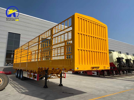 Optional Twist Locks 3 Axles Cargo Fence Semi Trailer for Techinical Spare Parts Support